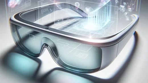 "Prototipe kacamata AR ringan dari Meta Reality Labs yang menunjukkan desain futuristik dan teknologi inovatif dalam pengembangan augmented reality."