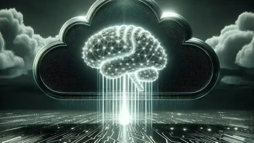 "Ilustrasi Layanan Cloud Nvidia untuk Pelatihan Model AI Besar, menampilkan logo Nvidia dan diagram arsitektur cloud yang mendukung pengembangan AI."