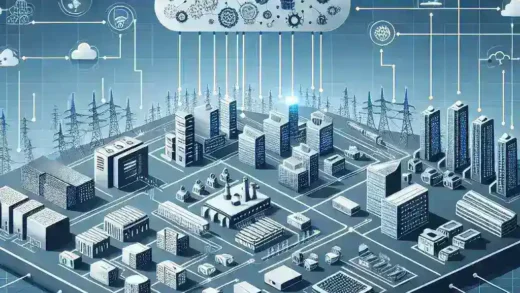 "Ilustrasi Infrastruktur Network Edge to Cloud untuk Industri Lokal, menampilkan diagram sistem jaringan yang menghubungkan perangkat edge ke cloud dengan visualisasi data yang terintegrasi untuk efisiensi operasional."